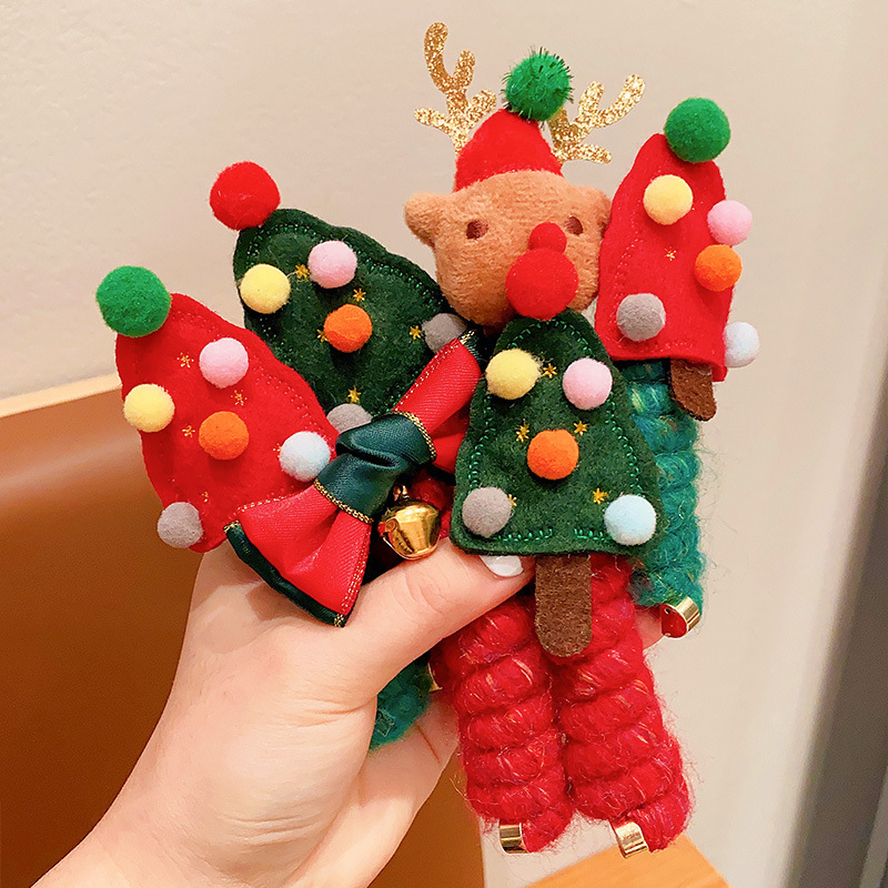 Cute Girls Elastic Rubber Band Christmas Children Telephone Wire Hair Spiral Coil Festive
