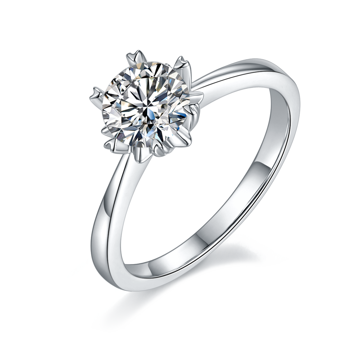 Dance Of Wind And Snow - A Wedding Ring Set With 1-carat Top-quality Moissanite Silver And