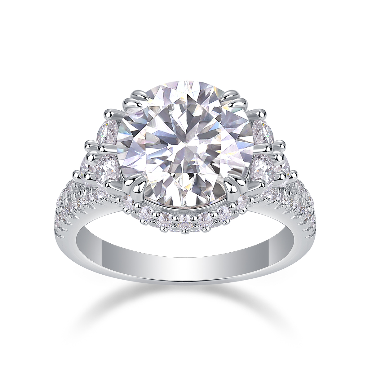 Dance Youth - A 5-carat Silver Diamond Wedding Ring Set With Top-quality Moissanite And