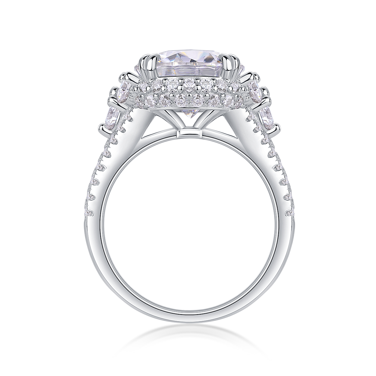 Dance Youth - A 5-carat Silver Diamond Wedding Ring Set With Top-quality Moissanite And