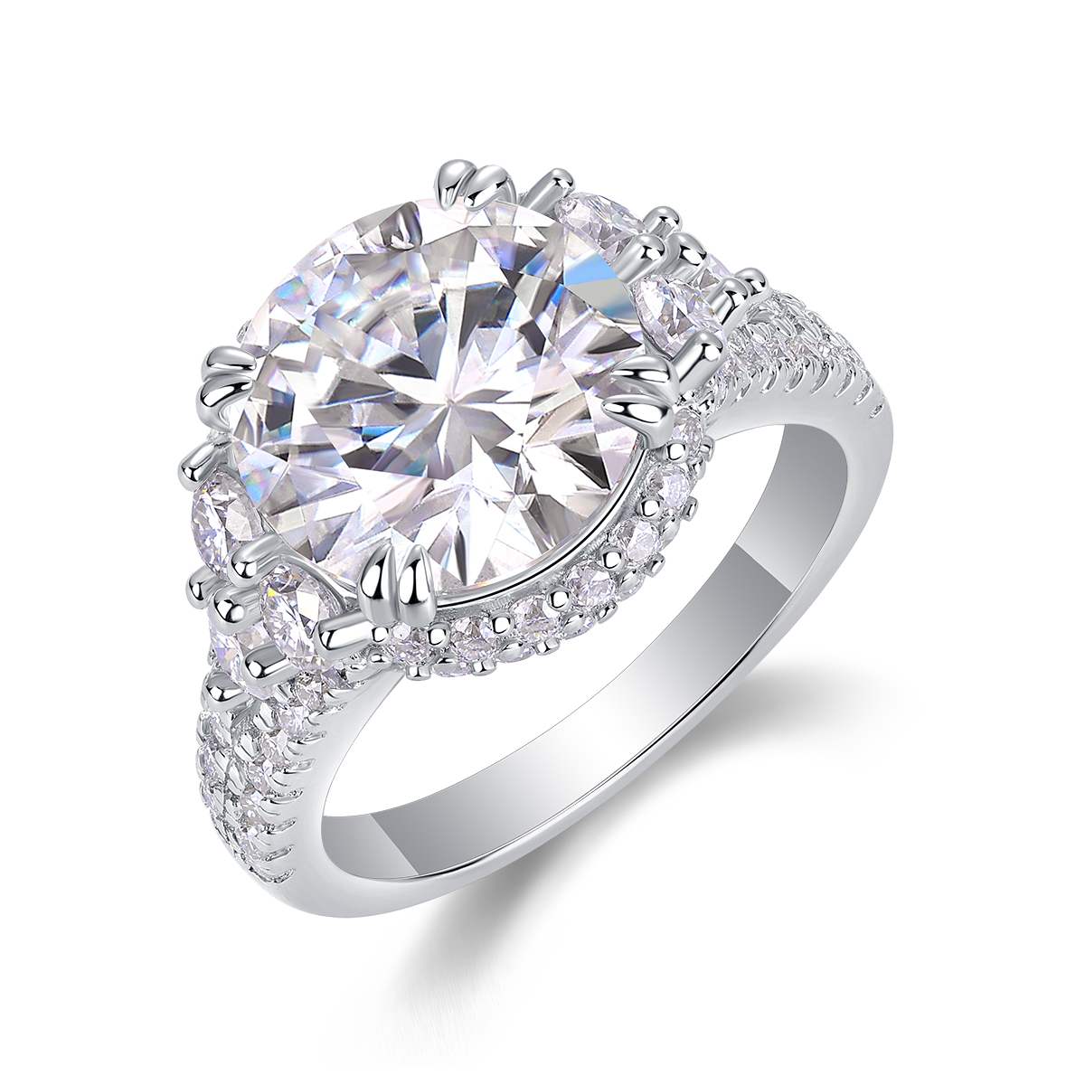 Dance Youth - A 5-carat Silver Diamond Wedding Ring Set With Top-quality Moissanite And