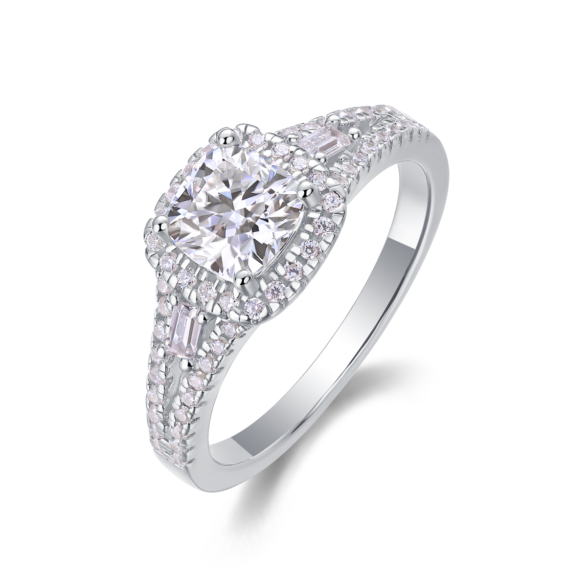 Giorno per giorno: un set di fedi nuziali con argento Moissanite di alta qualità e placcato platino