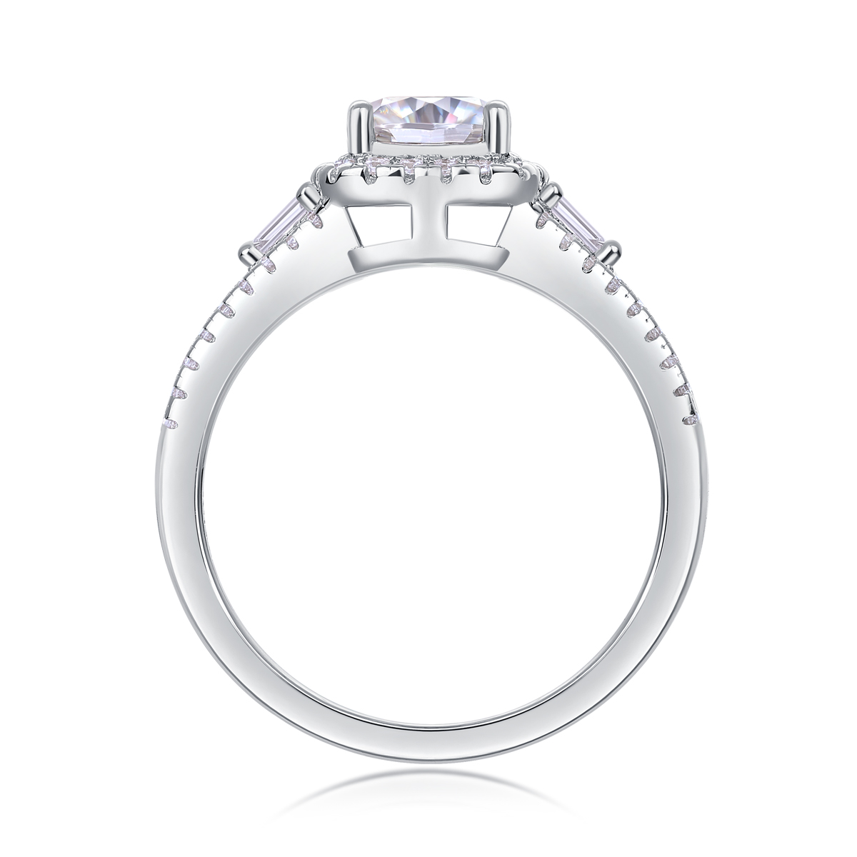 Giorno per giorno: un set di fedi nuziali con argento Moissanite di alta qualità e placcato platino