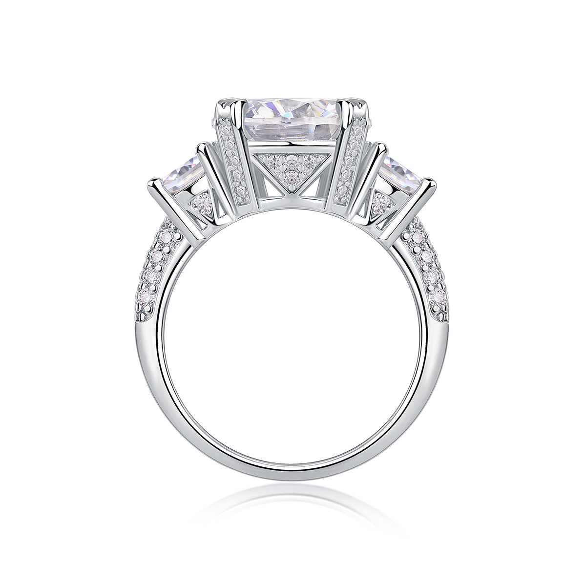 Dazzling Stars - A Wedding Ring Set With 5-carat Top-quality Moissanite Silver And