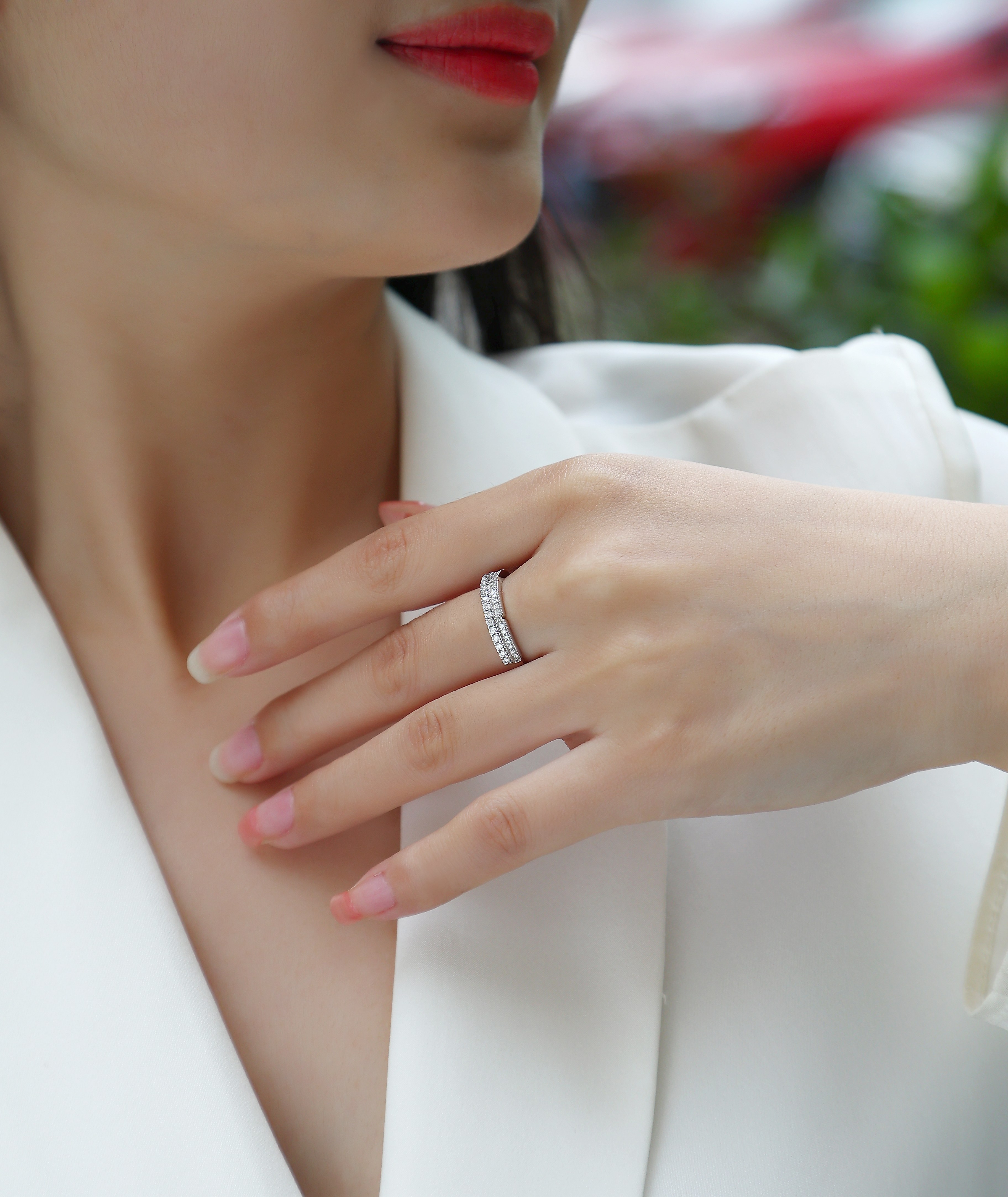Deep Sea Secret Realm - A Wedding Ring Set With Top-quality Moissanite Silver And