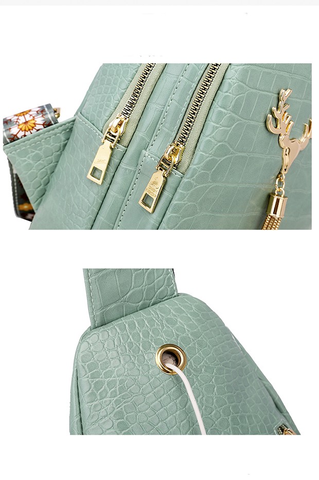 Deer Tassel Design Crossbody Bag Fashion Letter Embroidery Chest Bags