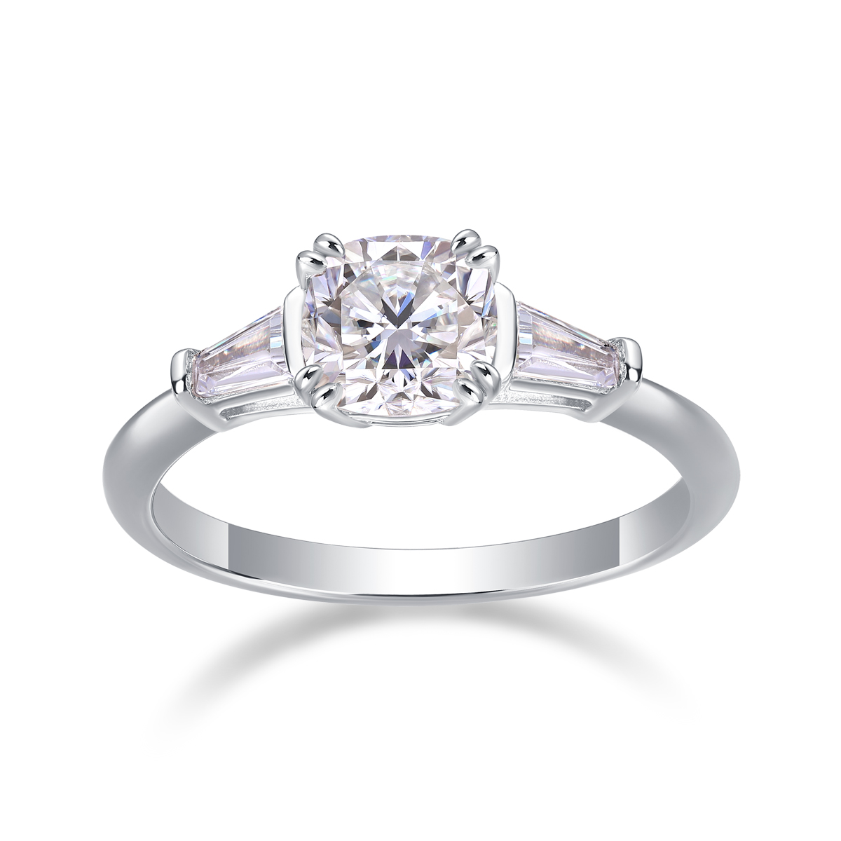 DESTINY- A Wedding Ring Set With Top-quality Moissanite, Silver And Platinum-plated. The