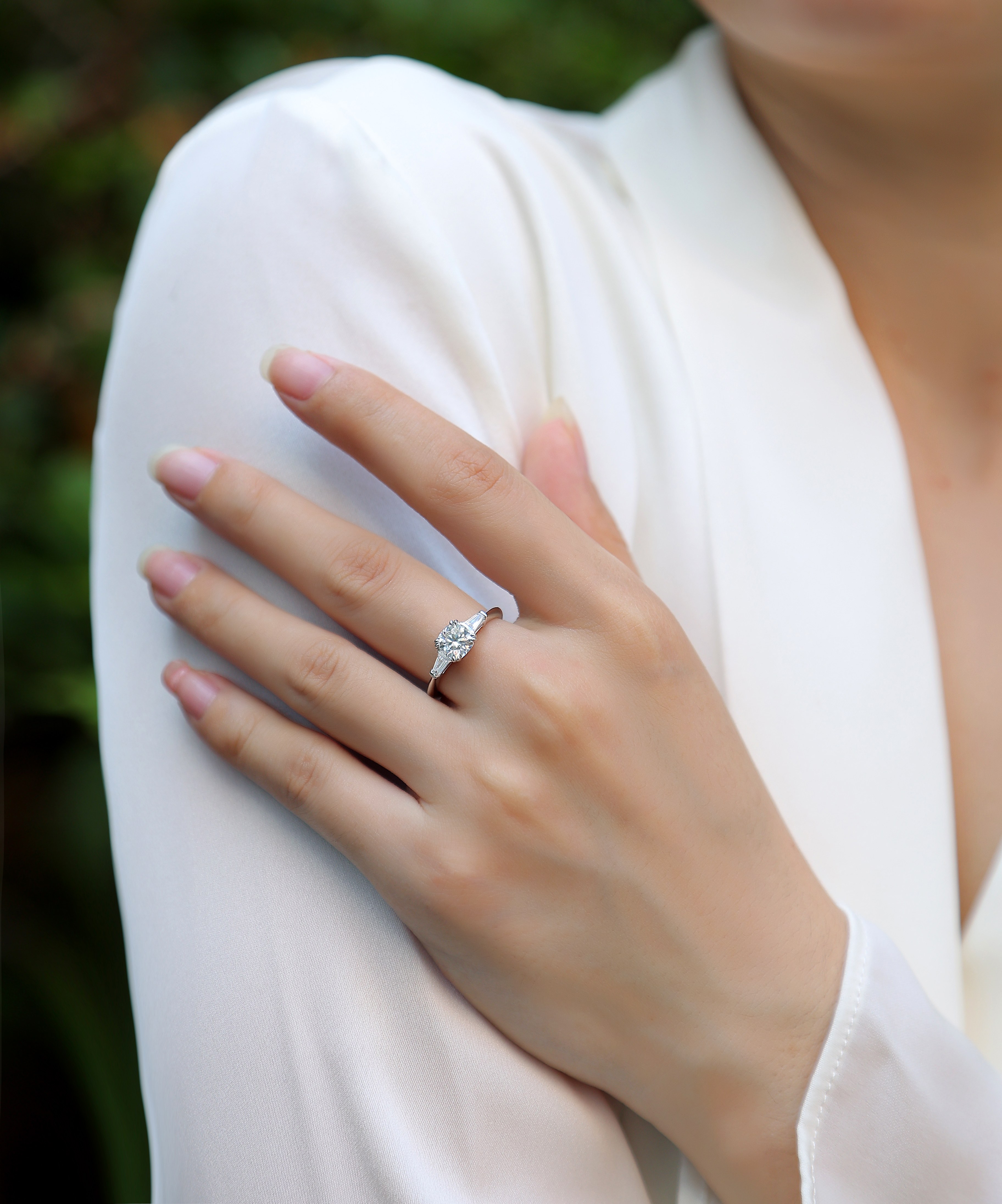 DESTINY- A Wedding Ring Set With Top-quality Moissanite, Silver And Platinum-plated. The