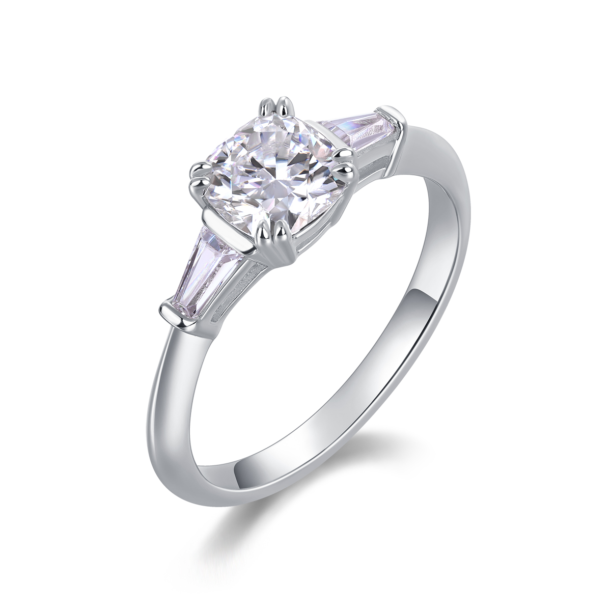 DESTINY- A Wedding Ring Set With Top-quality Moissanite, Silver And Platinum-plated. The