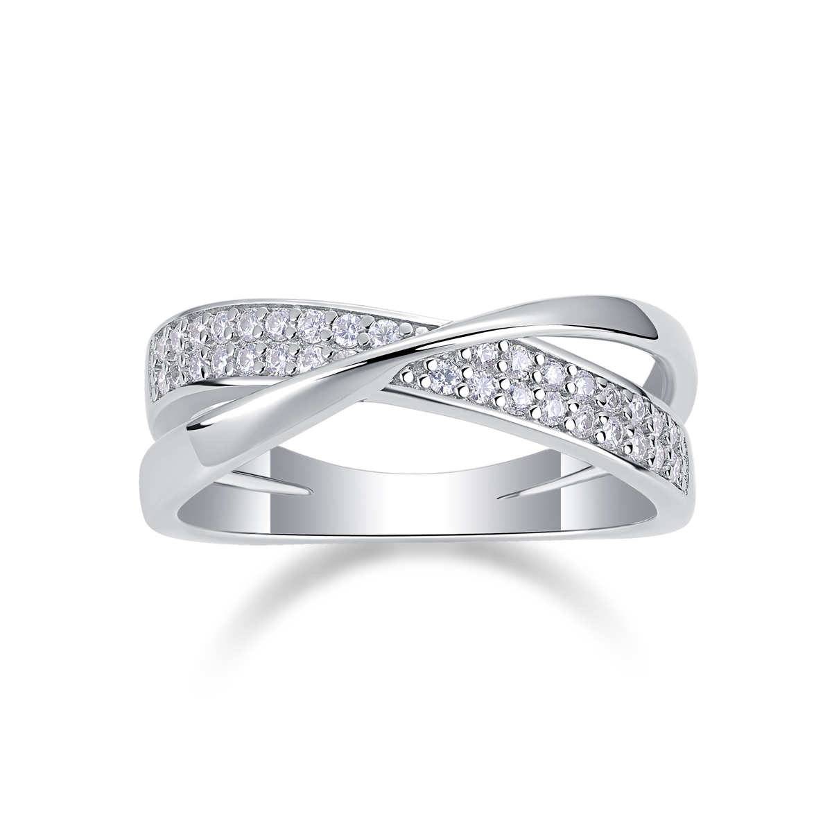 Dexterous Encircle - Set With Top-quality Moissanite Silver And Platinum-plated Diamond