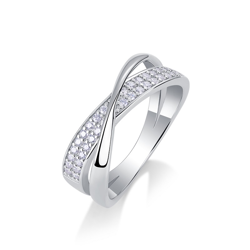 Dexterous Encircle - Set With Top-quality Moissanite Silver And Platinum-plated Diamond