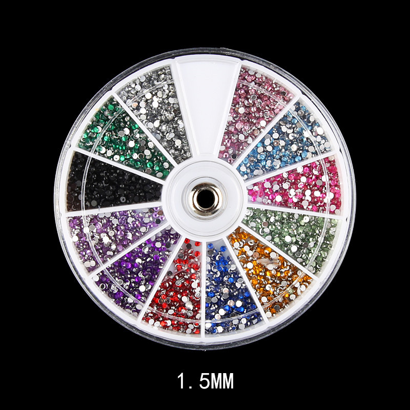 Diamant-Kunstnägel, heimische Strasssteine, 12 Farben