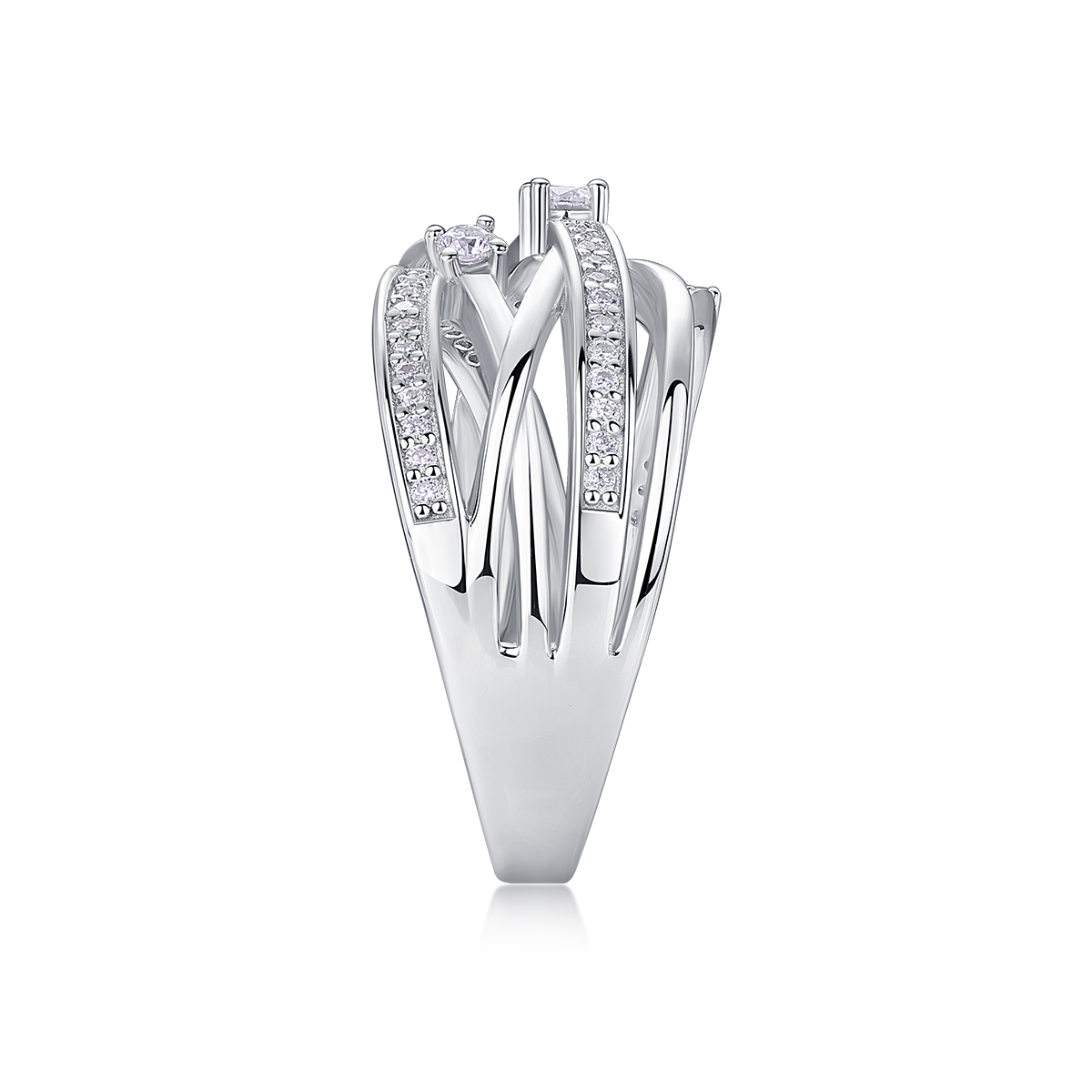 Diamond Shining - Set With Top-quality Moissanite, Silver And Platinum-plated Diamond