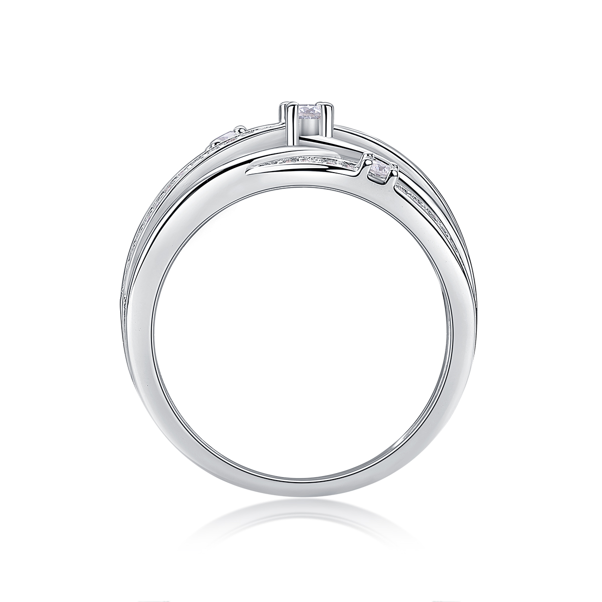 Diamond Shining - Set With Top-quality Moissanite, Silver And Platinum-plated Diamond