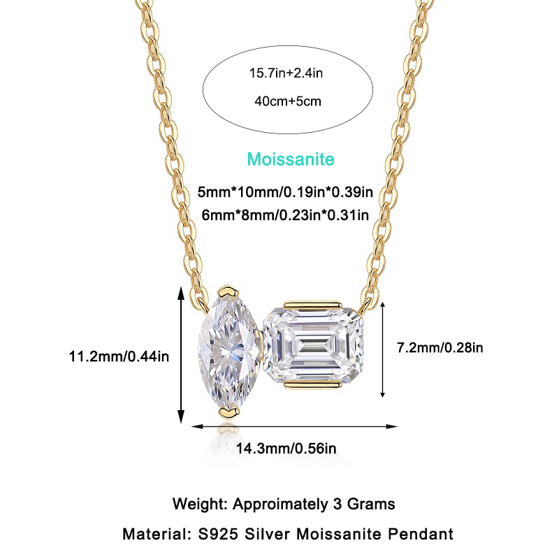 Double Diamond Shadow - A Fashionable And Trendy Necklace Pendant Set With Top-quality