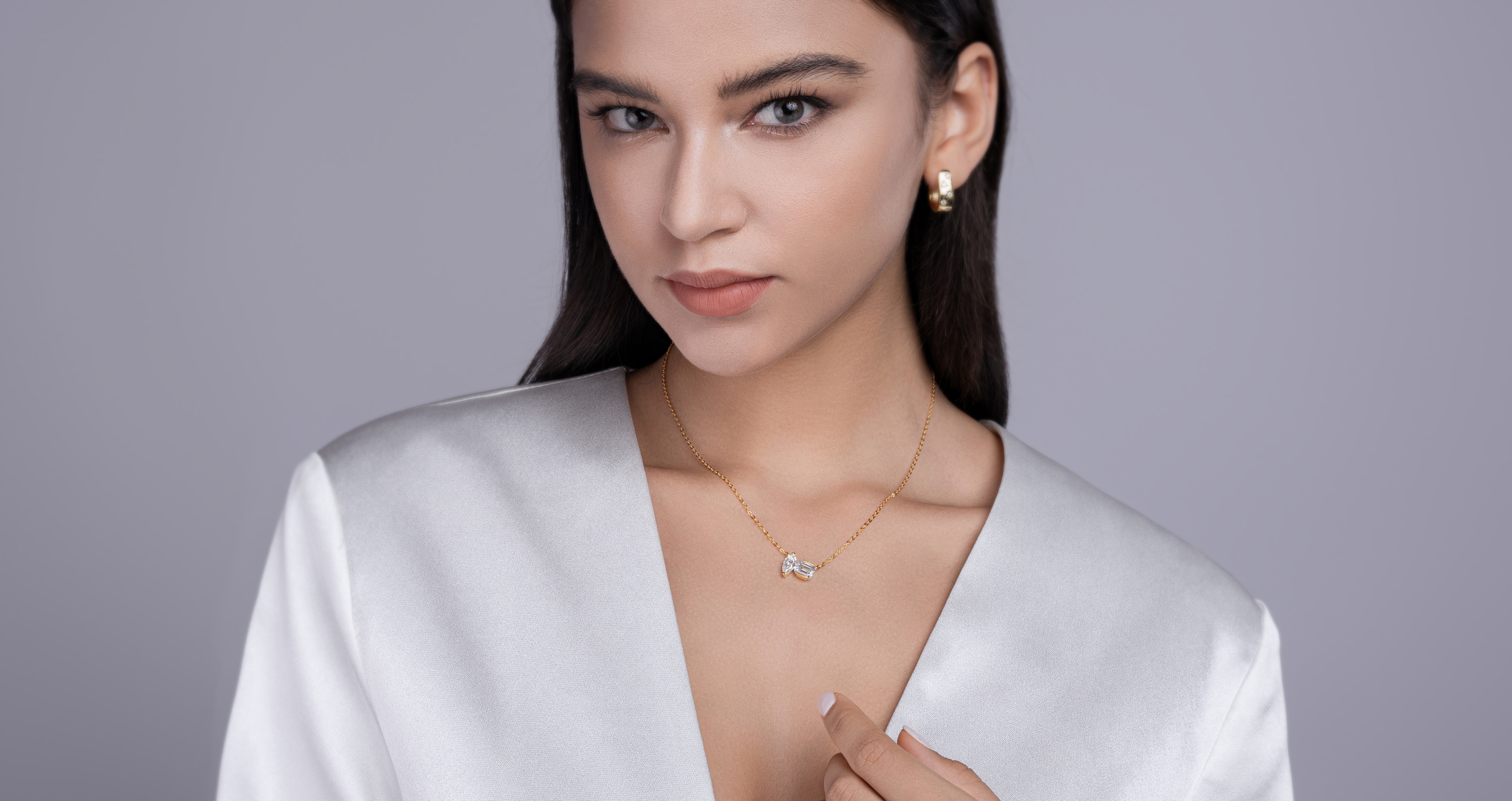 Double Diamond Shadow - A Fashionable And Trendy Necklace Pendant Set With Top-quality
