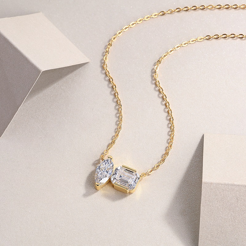 Double Diamond Shadow - A Fashionable And Trendy Necklace Pendant Set With Top-quality
