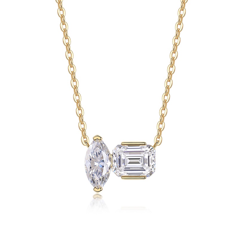 Double Diamond Shadow - A Fashionable And Trendy Necklace Pendant Set With Top-quality