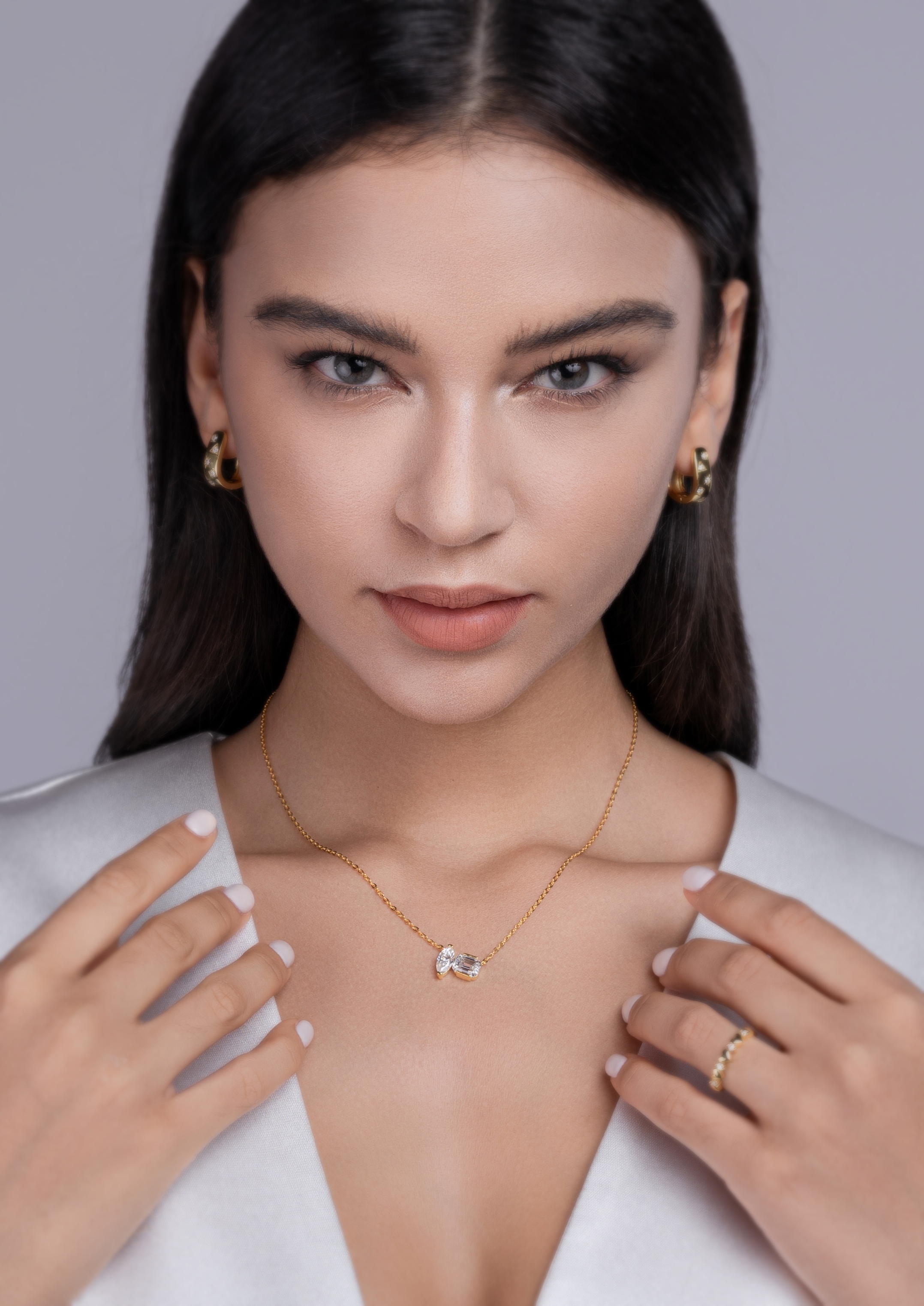 Double Diamond Shadow - A Fashionable And Trendy Necklace Pendant Set With Top-quality