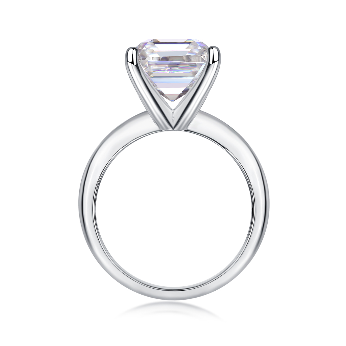 Dream - A Wedding Ring Set With Top-quality Heart-shaped Moissanite In Silver And