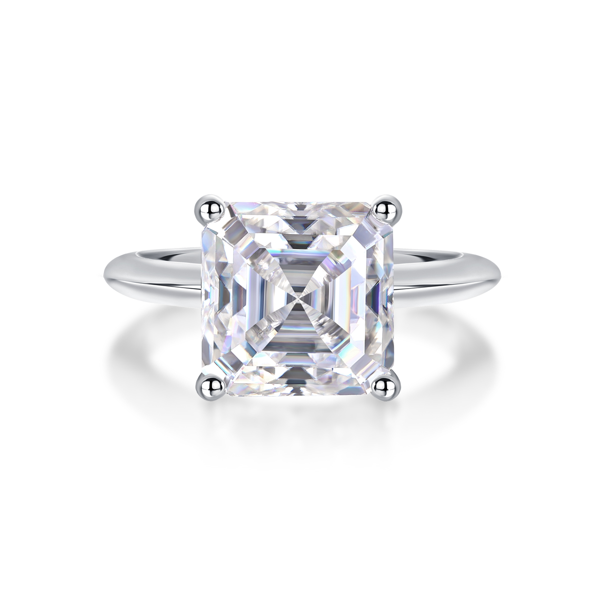 Dream - A Wedding Ring Set With Top-quality Heart-shaped Moissanite In Silver And