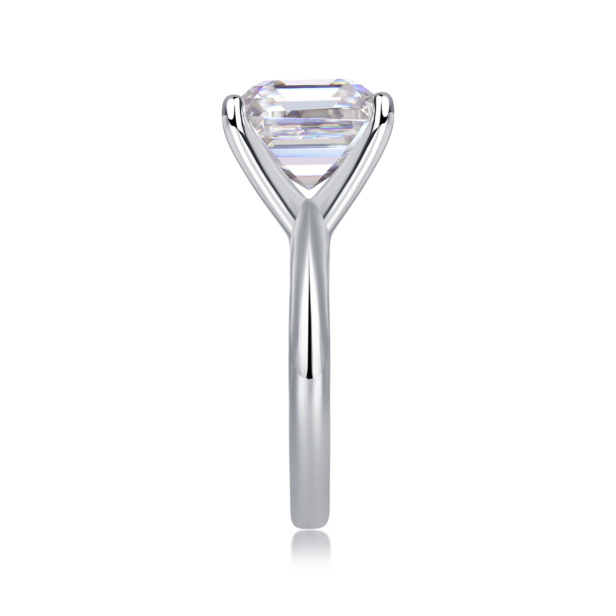 Dream - A Wedding Ring Set With Top-quality Heart-shaped Moissanite In Silver And