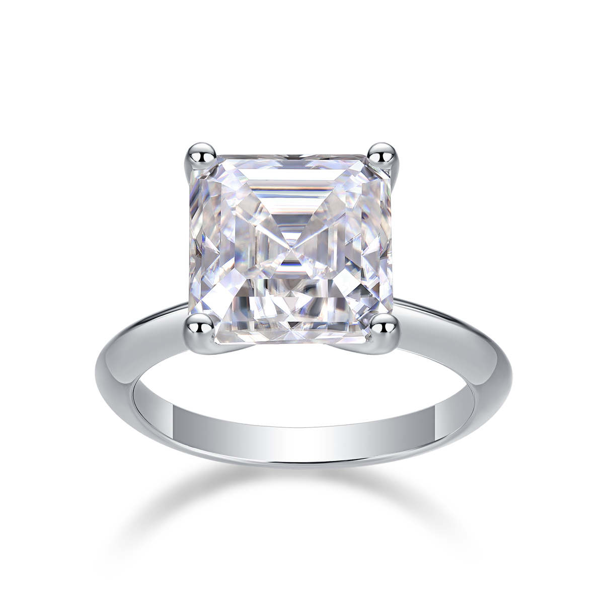 Dream - A Wedding Ring Set With Top-quality Heart-shaped Moissanite In Silver And