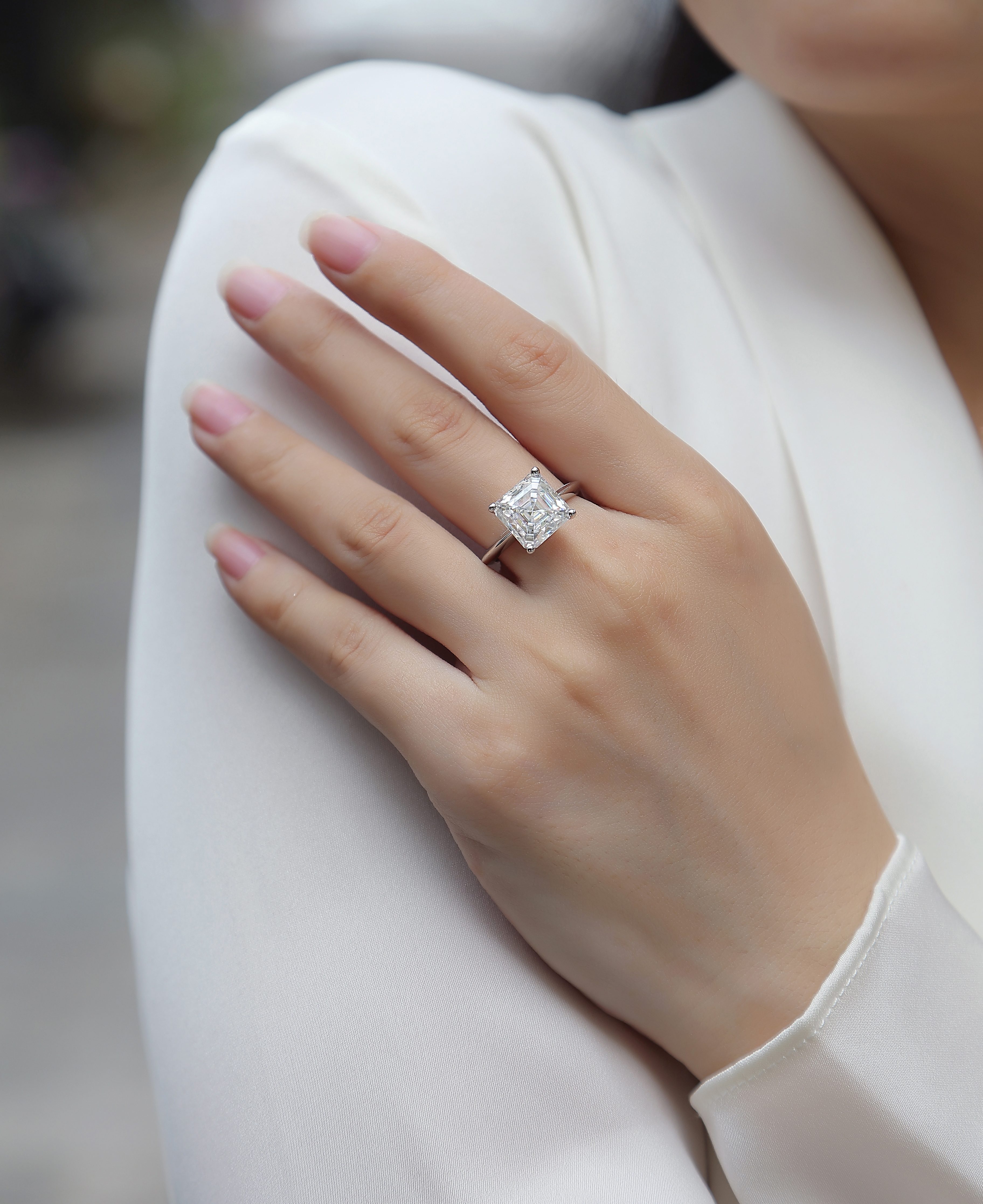 Dream - A Wedding Ring Set With Top-quality Heart-shaped Moissanite In Silver And