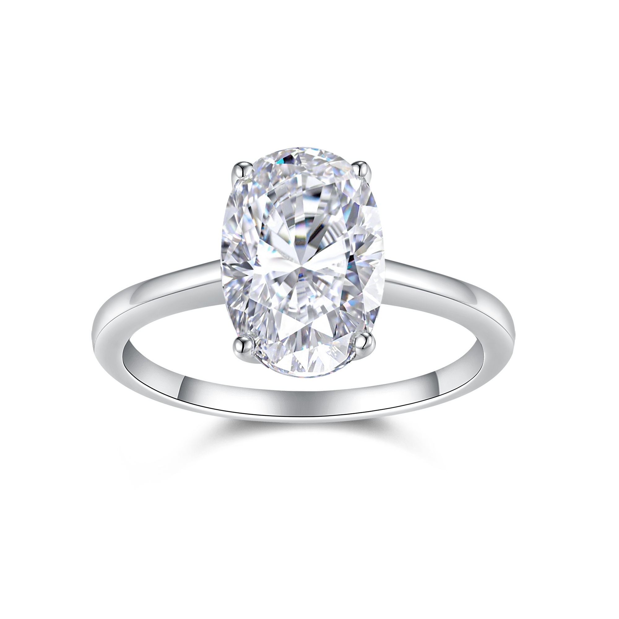 Egg-shaped Moissanite Double Rings Set With Top-quality Moissanite Luxury, Fashionable And