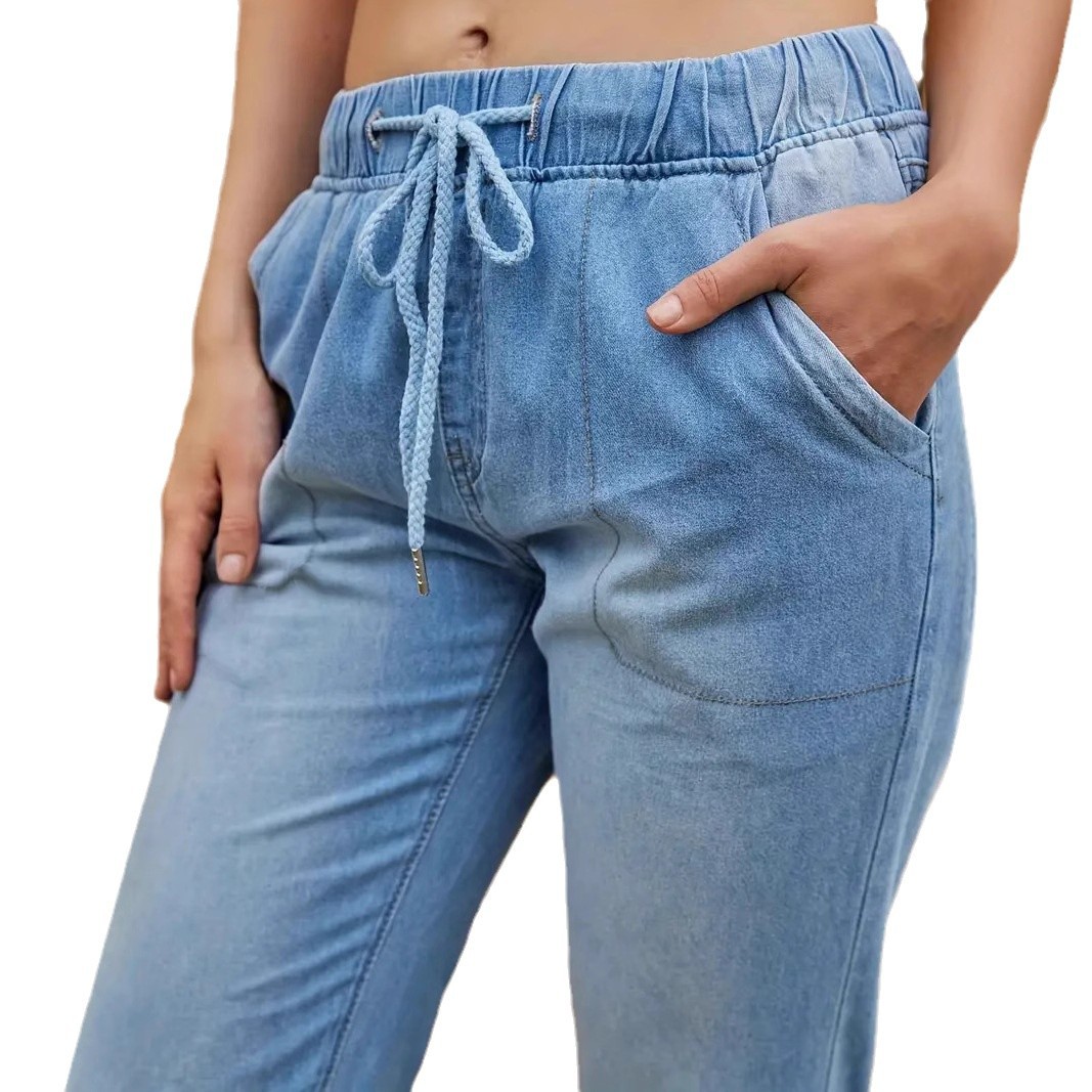 Elastic Waistband Jeans