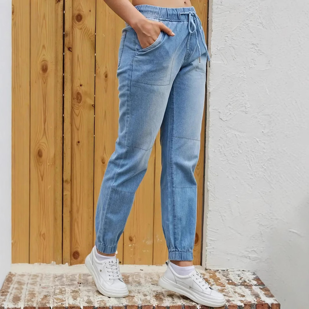 Elastic Waistband Jeans