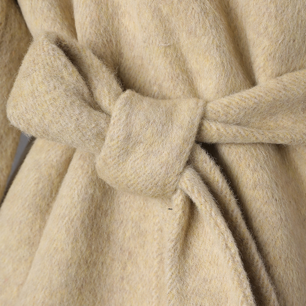 Elegant Stand-collar Wool Coat For Petite Women