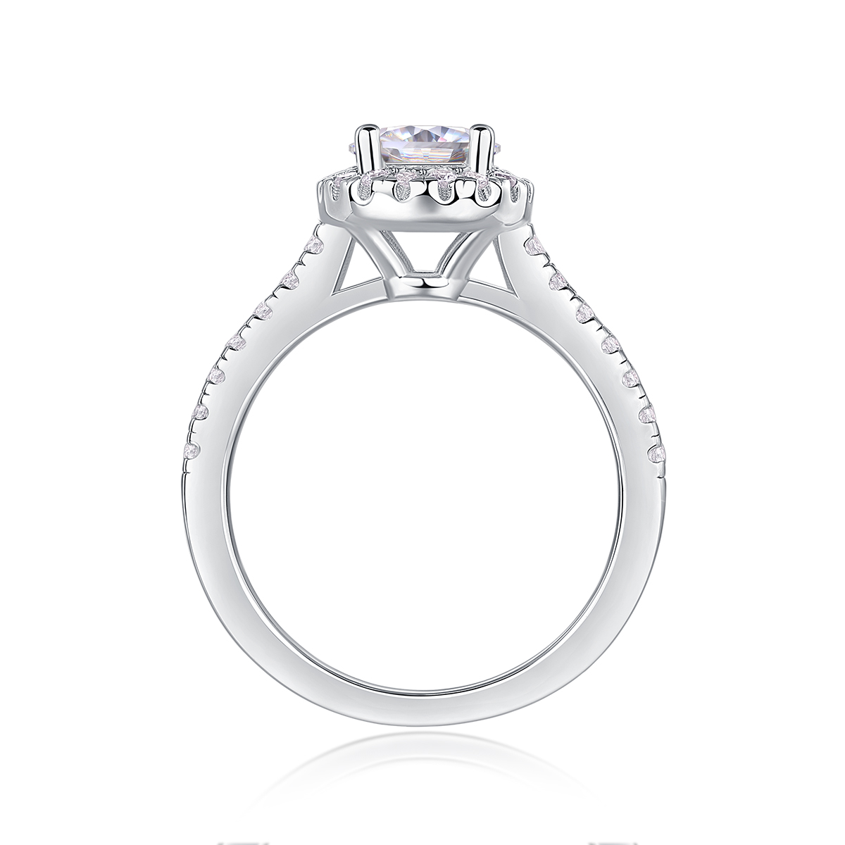 Embrace Your Lover - A Wedding Ring Set With 1-carat Top-quality Moissanite Silver And