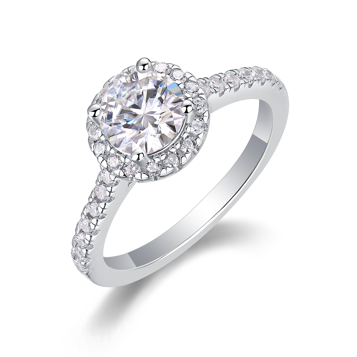Embrace Your Lover - A Wedding Ring Set With 1-carat Top-quality Moissanite Silver And