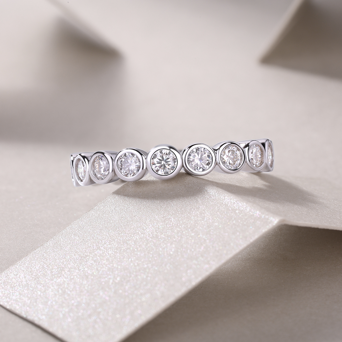 Emerging From The Cocoon - A Wedding Ring Set With Top-quality Moissanite Silver And