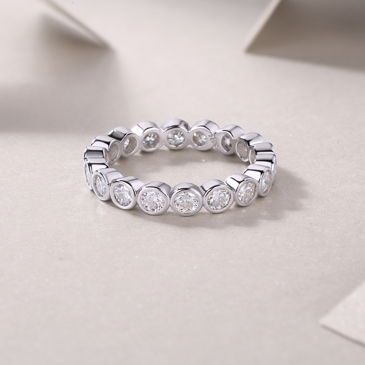 Emerging From The Cocoon - A Wedding Ring Set With Top-quality Moissanite Silver And