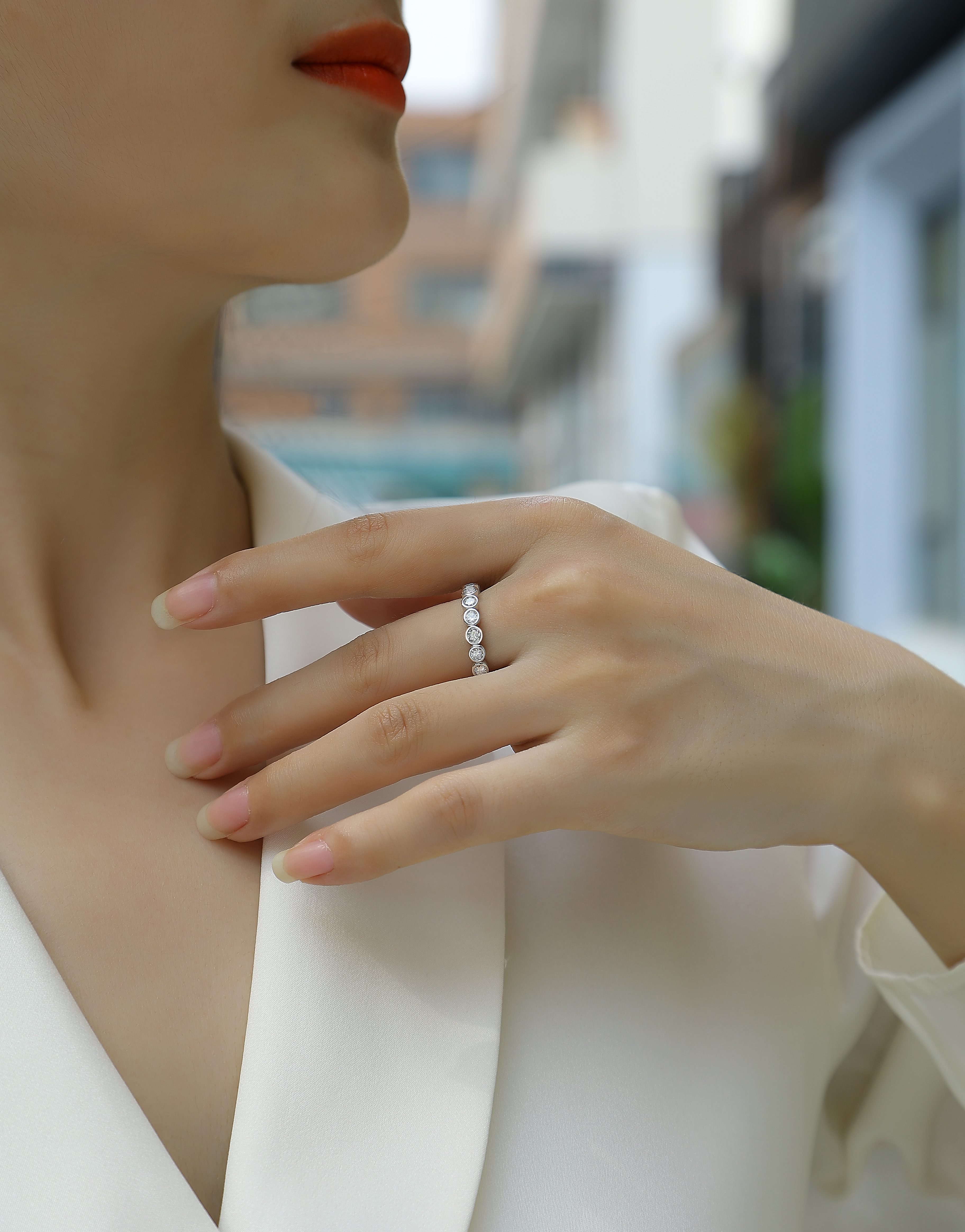 Emerging From The Cocoon - A Wedding Ring Set With Top-quality Moissanite Silver And