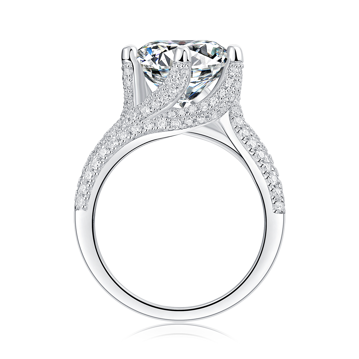 Eternal Vow - A Wedding Ring Set With 5-carat Top-quality Moissanite Silver And