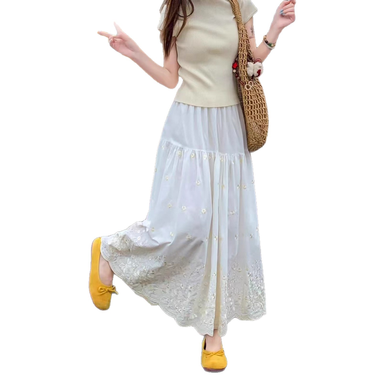 Ethereally Chic And Elegant Blue-and-white Porcelain Inspired Embroidered Long Dress