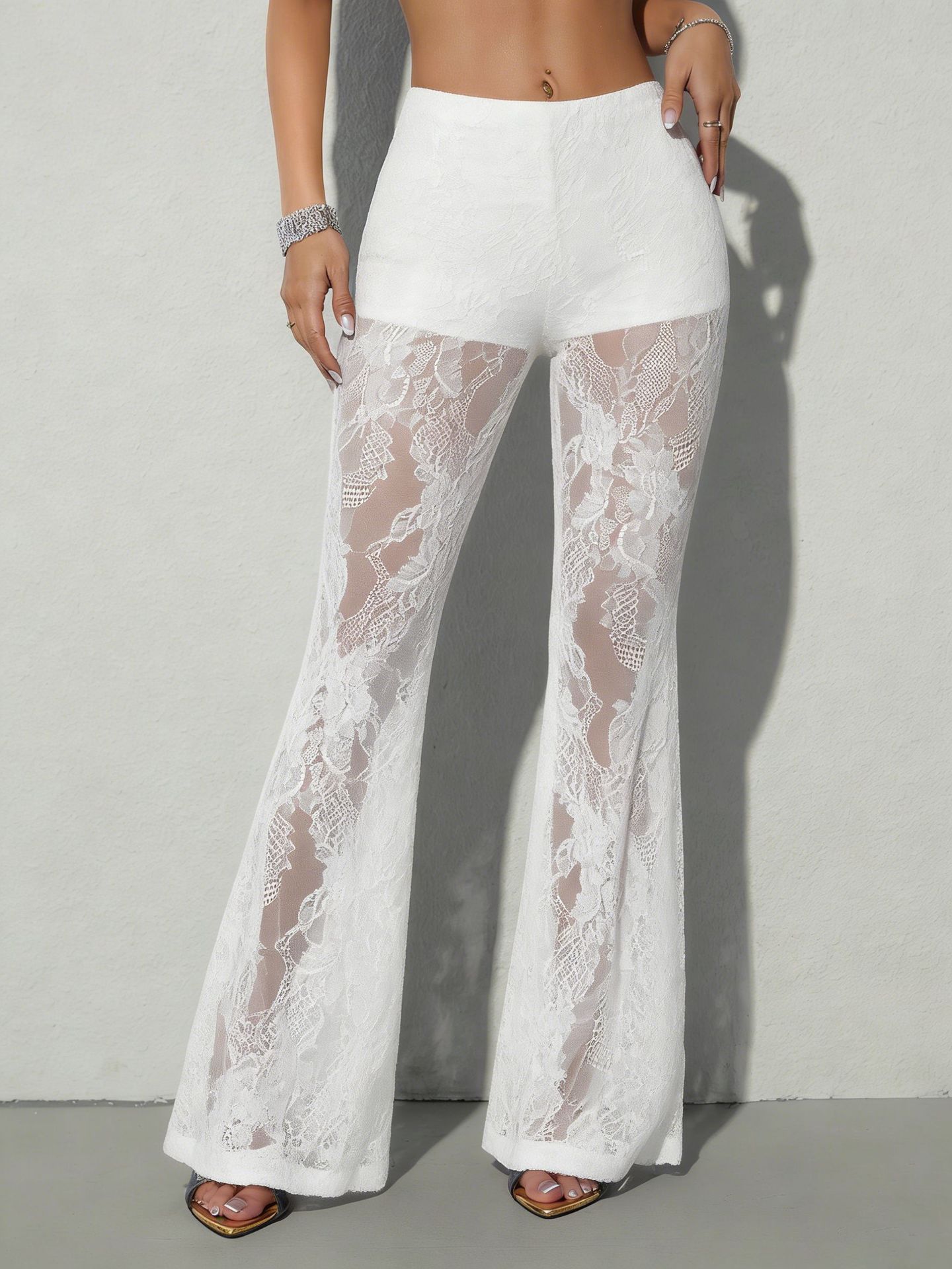 European And American Amazon 2026 New Lace Flared Pants, European And American Hot Girl