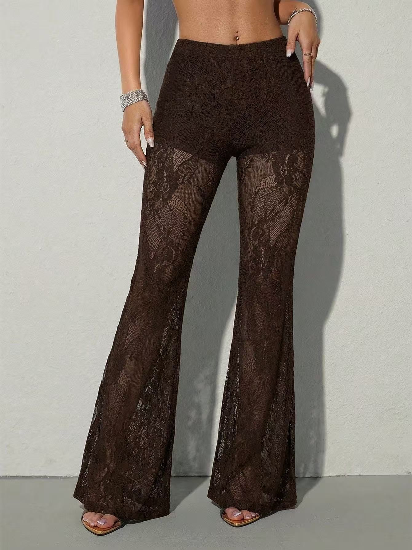European And American Amazon 2026 New Lace Flared Pants, European And American Hot Girl