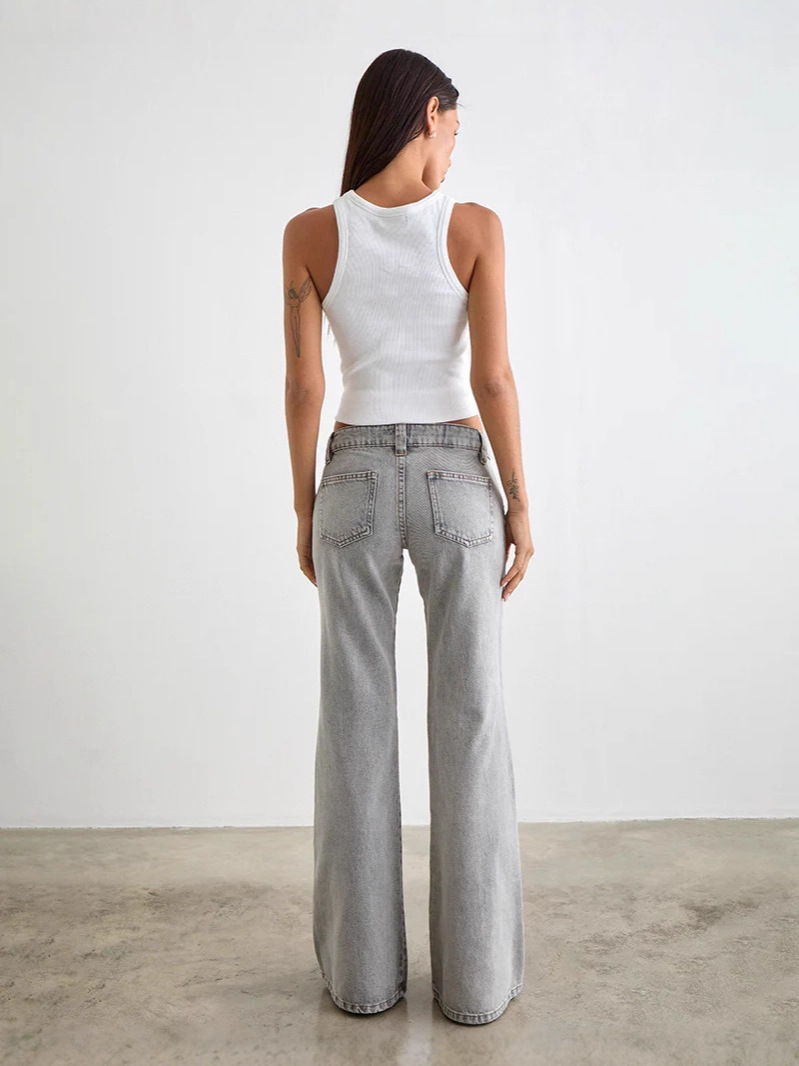 Europäischer und amerikanischer Export Aliexpress Amazon Stretch Slim Pure Color Micro-Flared Denim