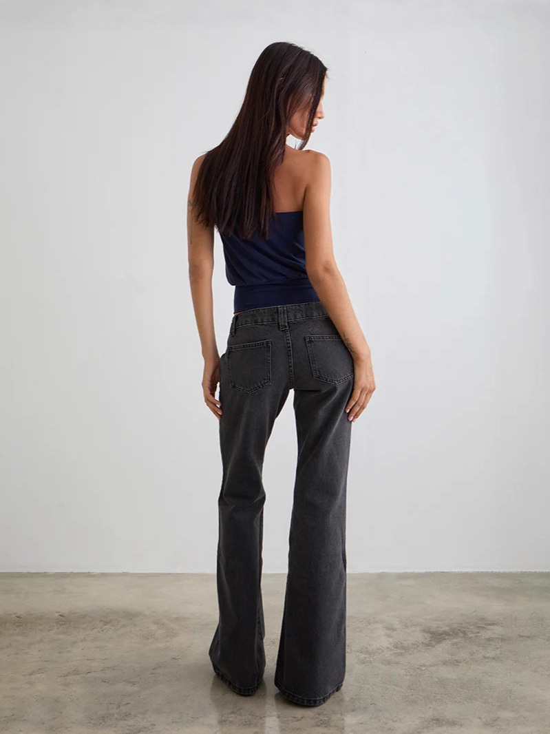 Europäischer und amerikanischer Export Aliexpress Amazon Stretch Slim Pure Color Micro-Flared Denim