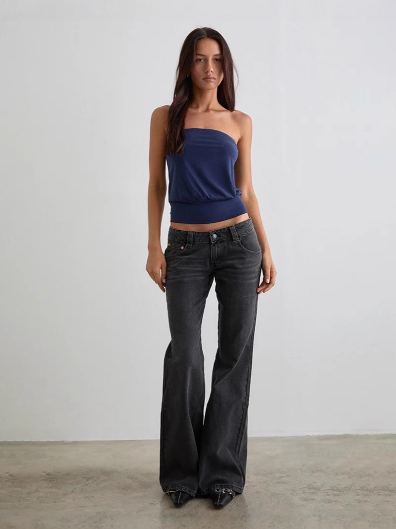 Europäischer und amerikanischer Export Aliexpress Amazon Stretch Slim Pure Color Micro-Flared Denim
