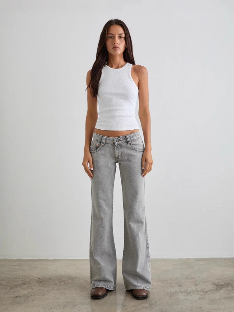 Europäischer und amerikanischer Export Aliexpress Amazon Stretch Slim Pure Color Micro-Flared Denim
