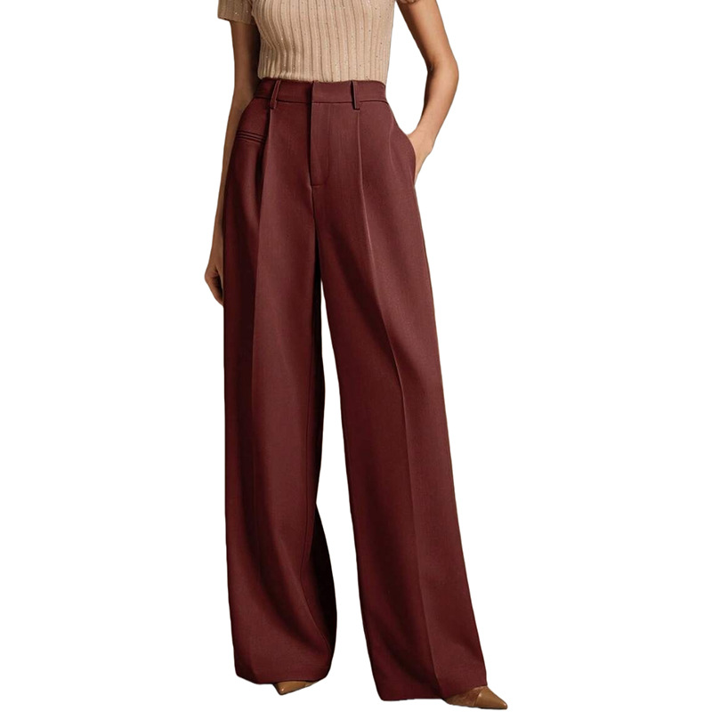 European And American High-Waisted Wide-Leg Women's Straight Casual Amazon Spring And