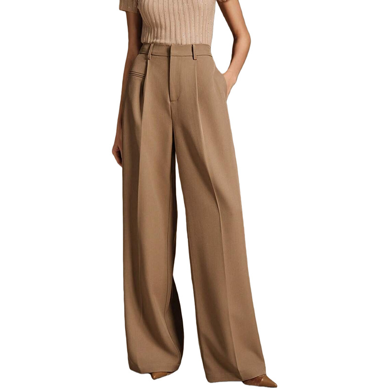 European And American High-Waisted Wide-Leg Women's Straight Casual Amazon Spring And
