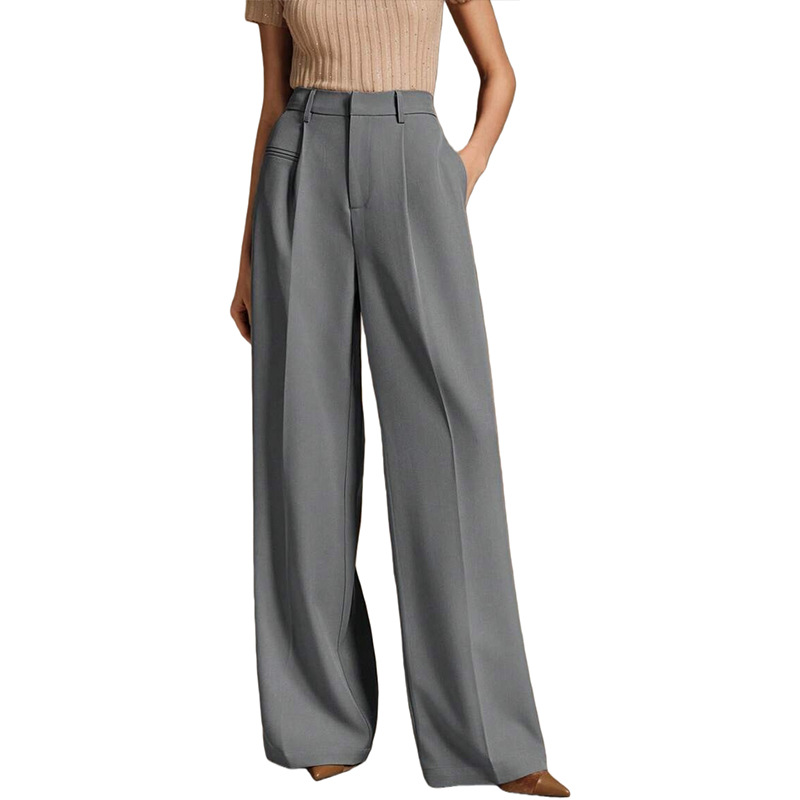 European And American High-Waisted Wide-Leg Women's Straight Casual Amazon Spring And