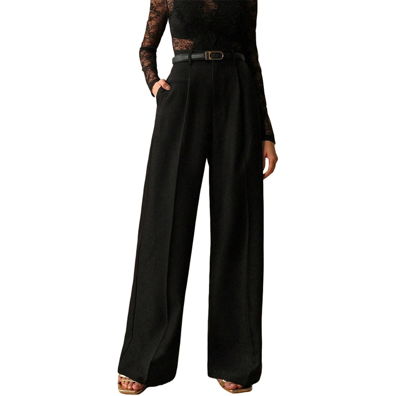 European And American High-Waisted Wide-Leg Women's Straight Casual Amazon Spring And