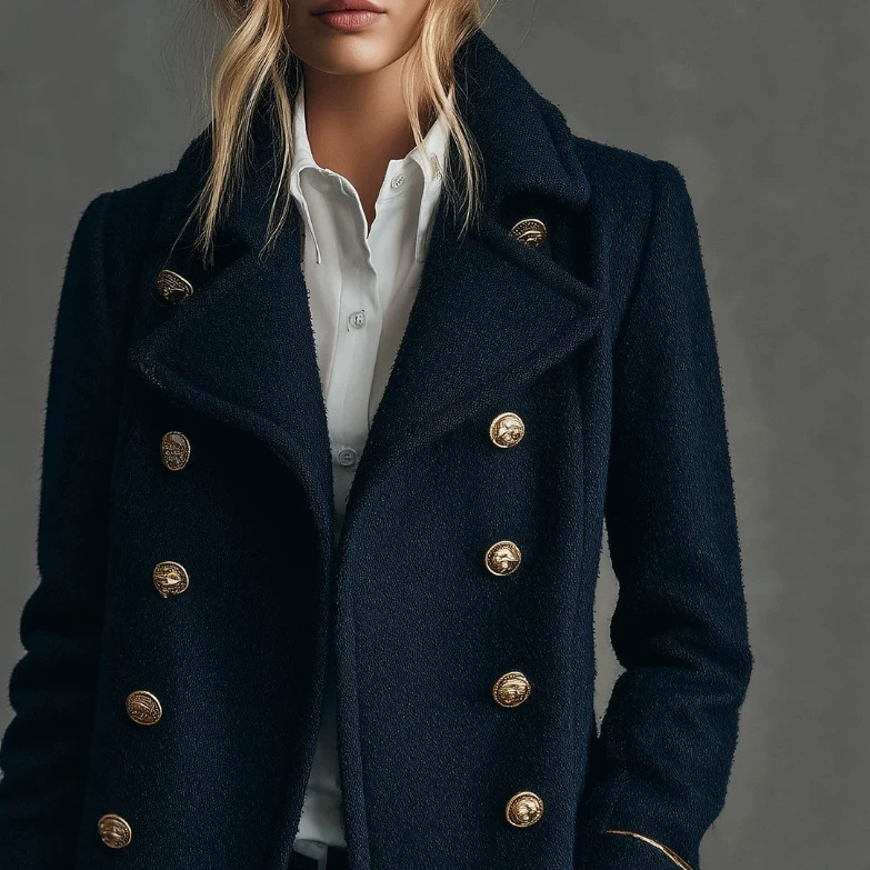 European And American Retro Nautical-style Wool Coat